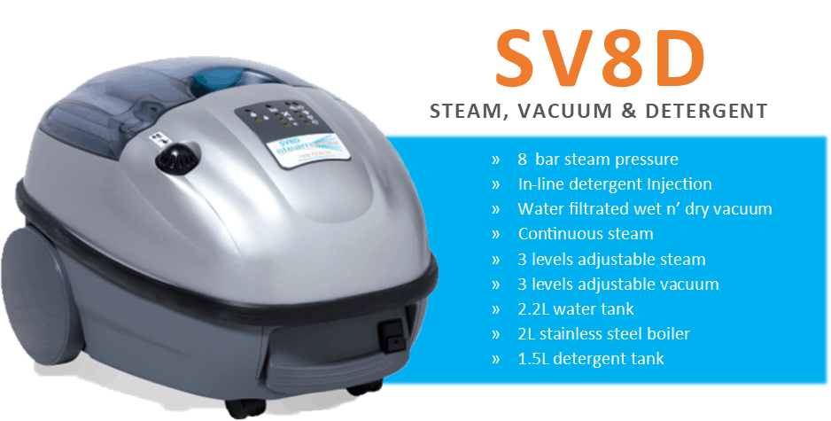 SV8D Steam vacuum and detergent cleaner detail specs