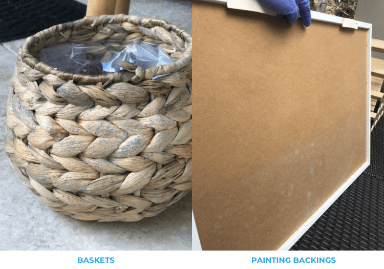 baskets and painting backing sample