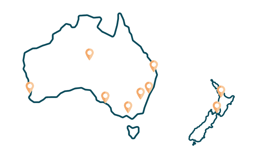 Our Network Aus NZ Map