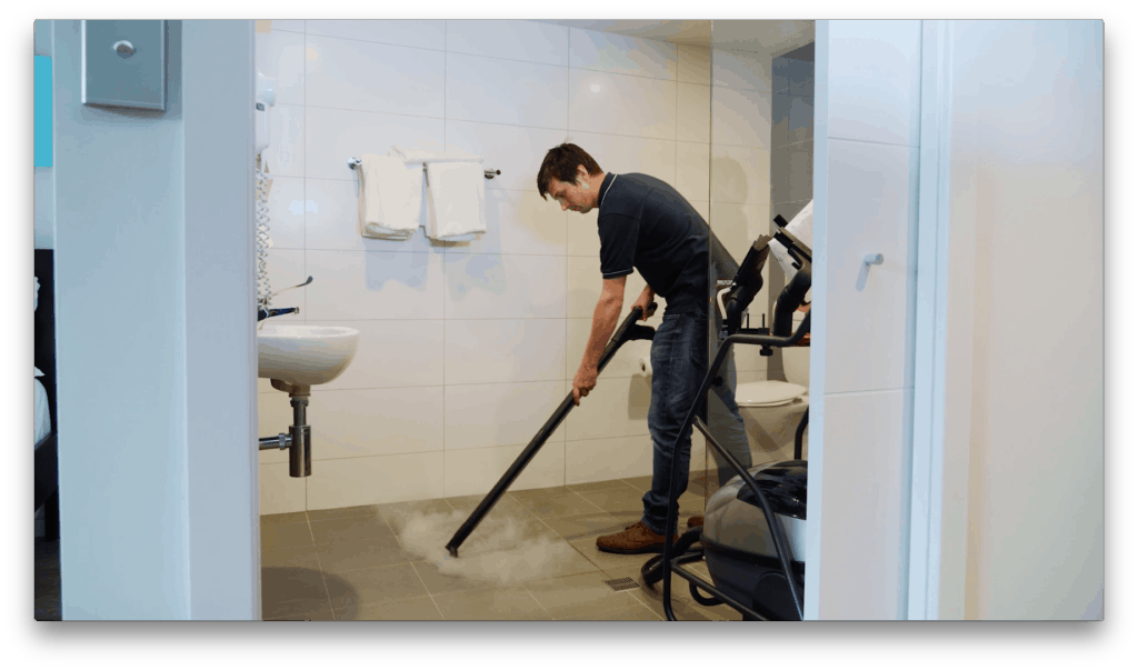 SV8D Bathroom Tiles & Grout cleaning with the power of dry steam