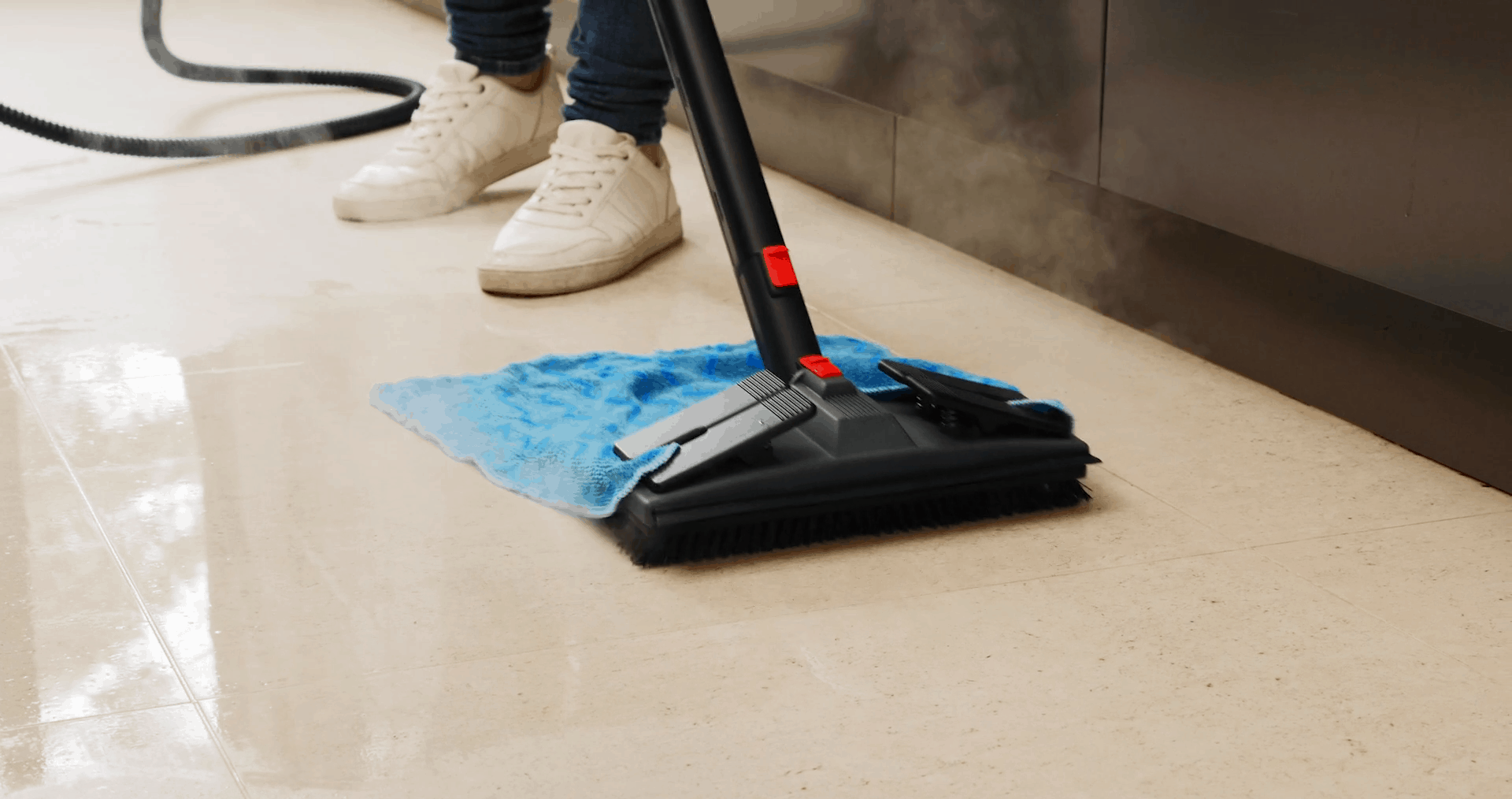 floor brush trailing microfibre tiles