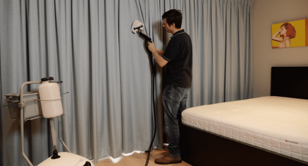 curtain sanitising in-situ